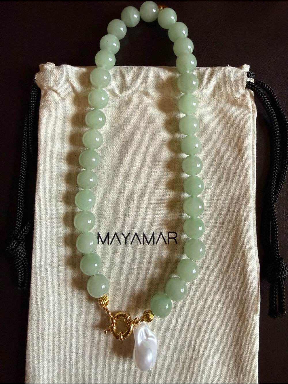 Mayamar Green Aventurine Bead Necklace